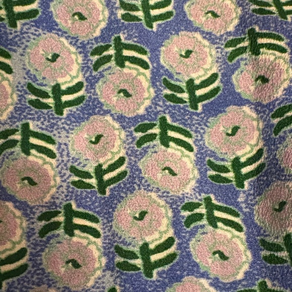 Rungolee Artiste Floral Blue Women's Silk Long Sleeve Top Large - Picture 7 of 9